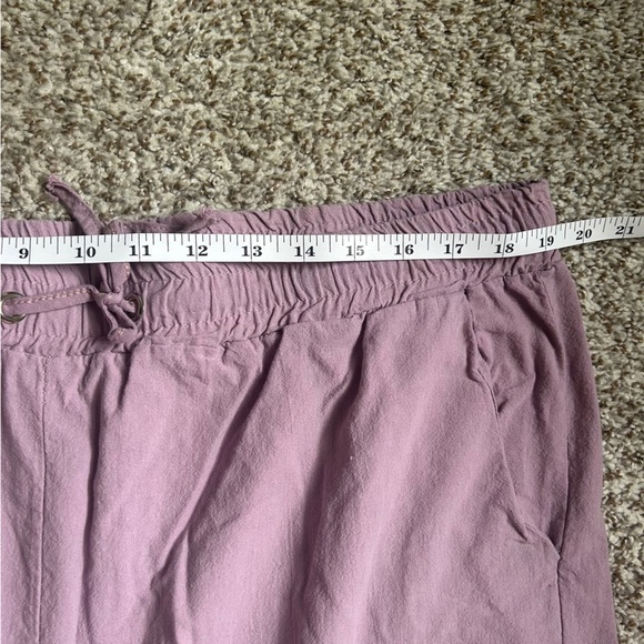 Lavender Casual Cropped Pants Drawstring Elastic Waist XXL - Picture 7 of 7